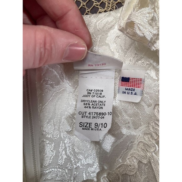 Vintage 90s Dress 1990s White Floral Vegas Wedding Engagement Size Small S/M - Picture 6 of 8